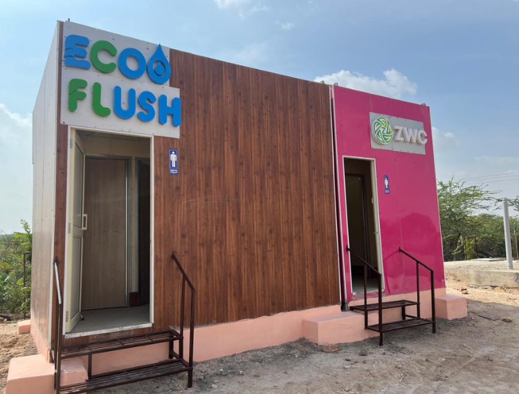 ZWC zero-waste sanitation system installed